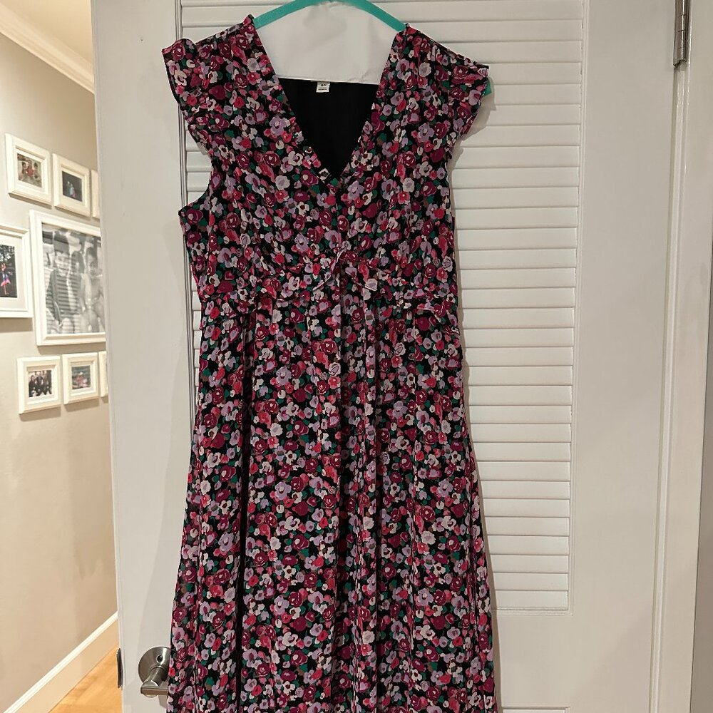 J.Crew Factory Floral Fit & Flare Dress – Pockets - Size 6P - Petite